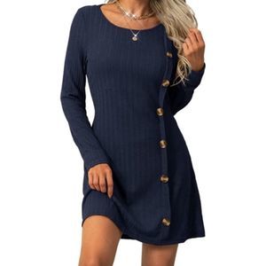 SOLD Long Sleeve Ribbed Knit Sweater Dress